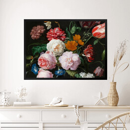 Obraz w ramie Kompozycja kwiatów ogrodowych i polnych