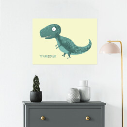 Plakat samoprzylepny Prehistoria - dinozaur Tyranozaur