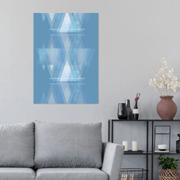 Plakat samoprzylepny Ilustracja - jasne trójkąty na niebieskim tle