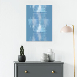 Plakat samoprzylepny Ilustracja - jasne trójkąty na niebieskim tle