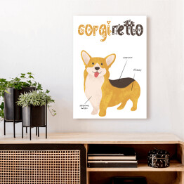 Obraz klasyczny Kawa z psem - corgiretto