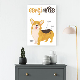 Obraz klasyczny Kawa z psem - corgiretto