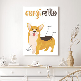 Obraz na płótnie Kawa z psem - corgiretto