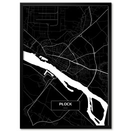 Obraz klasyczny Mapa Płocka czarno-biała