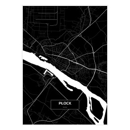 Mapa Płocka czarno-biała