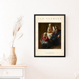 Obraz w ramie Jan Vermeer "Chrystus w domu Marii i Marty" - reprodukcja z napisem. Plakat z passe partout