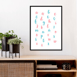 Plakat w ramie Kolorowy alfabet - typografia na białym tle