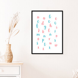 Plakat w ramie Kolorowy alfabet - typografia na białym tle