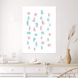 Plakat Kolorowy alfabet - typografia na białym tle