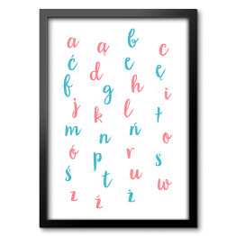 Obraz w ramie Kolorowy alfabet - typografia na białym tle