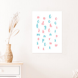 Plakat Kolorowy alfabet - typografia na białym tle