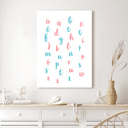 Kolorowy alfabet - typografia na białym tle