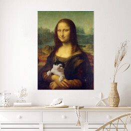 Plakat Mona Lisa z kotem