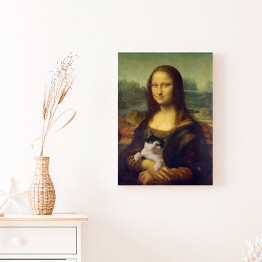 Obraz na płótnie Mona Lisa z kotem