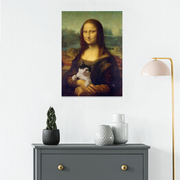 Plakat Mona Lisa z kotem