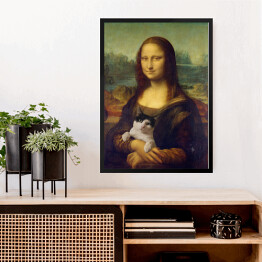 Obraz w ramie Mona Lisa z kotem
