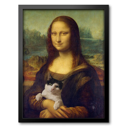Obraz w ramie Mona Lisa z kotem