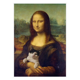 Plakat samoprzylepny Mona Lisa z kotem