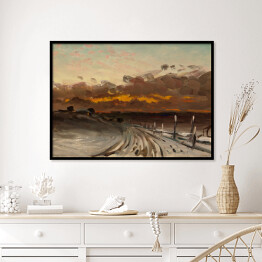 Plakat w ramie Zimowy krajobraz zachód słońca Fanny Churberg Reprodukcja