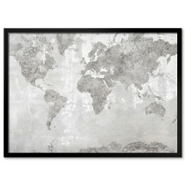 Obraz klasyczny Mapa świata w odcieniach szarości