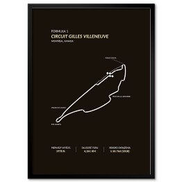Plakat w ramie Circuit Gilles Villeneuve - Tory wyścigowe Formuły 1