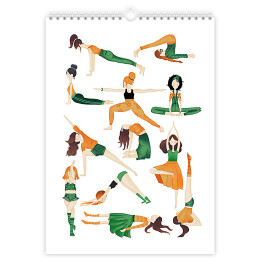 Kalendarz 13-stronicowy Kalendarz z pozycjami jogi 