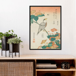 Plakat w ramie Hokusai Katsushika. Kwiaty i ptak. Reprodukcja