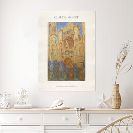Plakat Claude Monet "Katedra Rouen, fasada (zachód słońca)" - reprodukcja z napisem. Plakat z passe partout