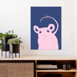 Plakat samoprzylepny Ilustracja - zwierzątka - myszka