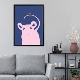 Obraz w ramie Ilustracja - zwierzątka - myszka