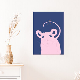 Plakat Ilustracja - zwierzątka - myszka