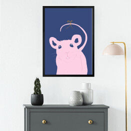 Obraz w ramie Ilustracja - zwierzątka - myszka