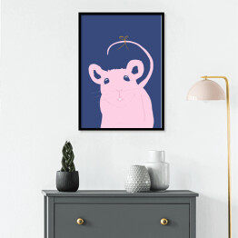 Plakat w ramie Ilustracja - zwierzątka - myszka