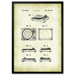 Obraz klasyczny Gramofon - patenty na rycinach vintage