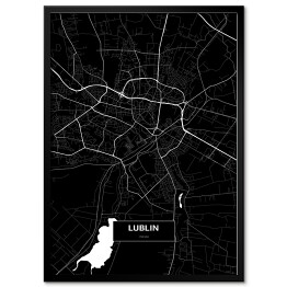 Obraz klasyczny Mapa Lublina czarno-biała