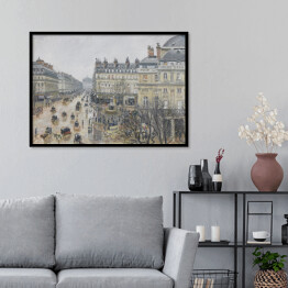 Plakat w ramie Camille Pissarro "Plac przy Teatrze Francuskim w deszczu" - reprodukcja