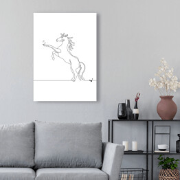 Obraz na płótnie Koń w skoku - białe konie