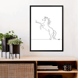 Obraz w ramie Koń w skoku - białe konie
