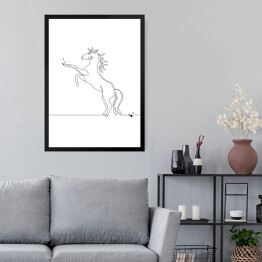 Obraz w ramie Koń w skoku - białe konie