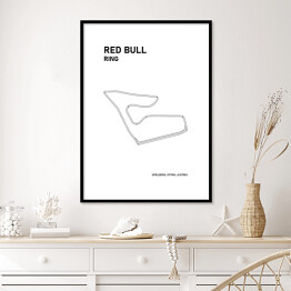Plakat w ramie Red Bull Ring - Tory wyścigowe Formuły 1 - białe tło