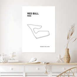 Plakat samoprzylepny Red Bull Ring - Tory wyścigowe Formuły 1 - białe tło