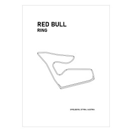 Plakat samoprzylepny Red Bull Ring - Tory wyścigowe Formuły 1 - białe tło