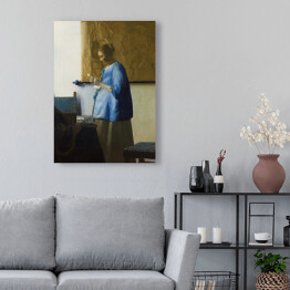 Obraz na płótnie Jan Vermeer Kobieta w błękitnej sukni Reprodukcja