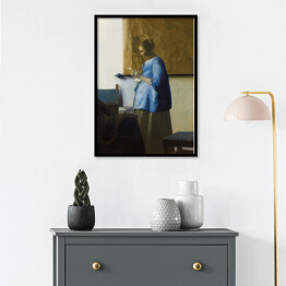 Plakat w ramie Jan Vermeer Kobieta w błękitnej sukni Reprodukcja