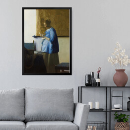 Obraz w ramie Jan Vermeer Kobieta w błękitnej sukni Reprodukcja