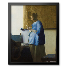 Obraz w ramie Jan Vermeer Kobieta w błękitnej sukni Reprodukcja