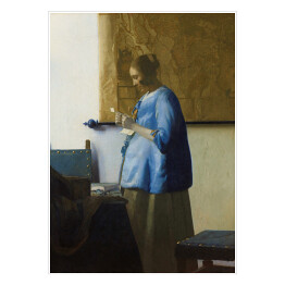 Plakat samoprzylepny Jan Vermeer Kobieta w błękitnej sukni Reprodukcja