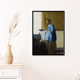 Plakat w ramie Jan Vermeer Kobieta w błękitnej sukni Reprodukcja