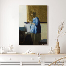 Obraz na płótnie Jan Vermeer Kobieta w błękitnej sukni Reprodukcja