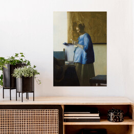 Plakat Jan Vermeer Kobieta w błękitnej sukni Reprodukcja